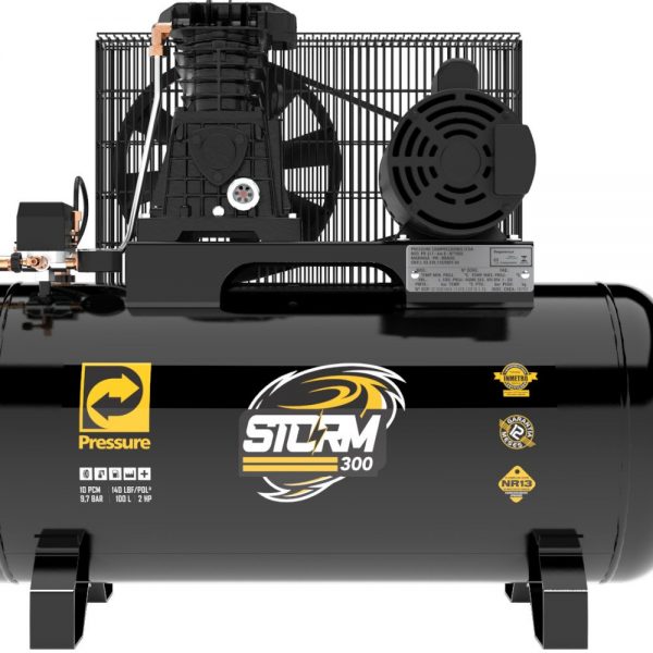 COMPRESSOR 10PÉS | 100 LITROS | 140 LIBRAS | 2CV | STORM PRESSURE