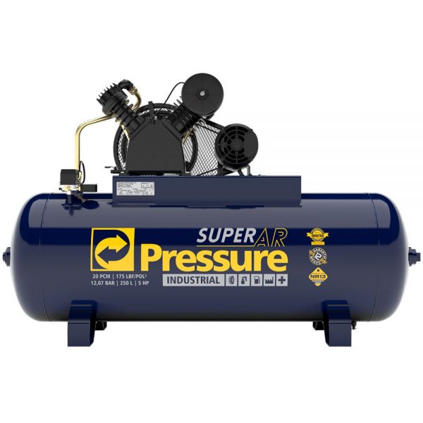 COMPRESSOR 20PÉS | 200 LITROS | 175 LIBRAS | 5CV | MONOFÁSICO 220V 440V PRESSURE