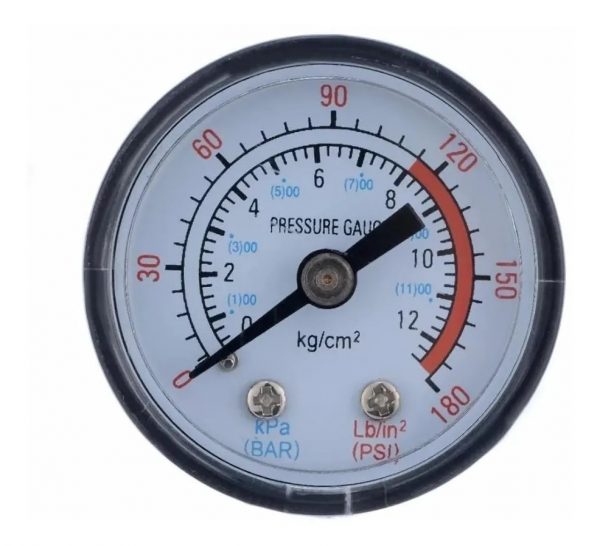 MANÔMETRO 1/8" HORIZONTAL PARA COMPRESSOR (RELOGINHO) 0-180LBS - Image 2