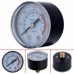 MANÔMETRO 1/8" HORIZONTAL PARA COMPRESSOR (RELOGINHO) 0-180LBS