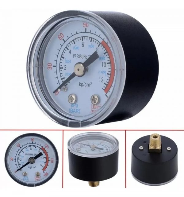 MANÔMETRO 1/8" HORIZONTAL PARA COMPRESSOR (RELOGINHO) 0-180LBS
