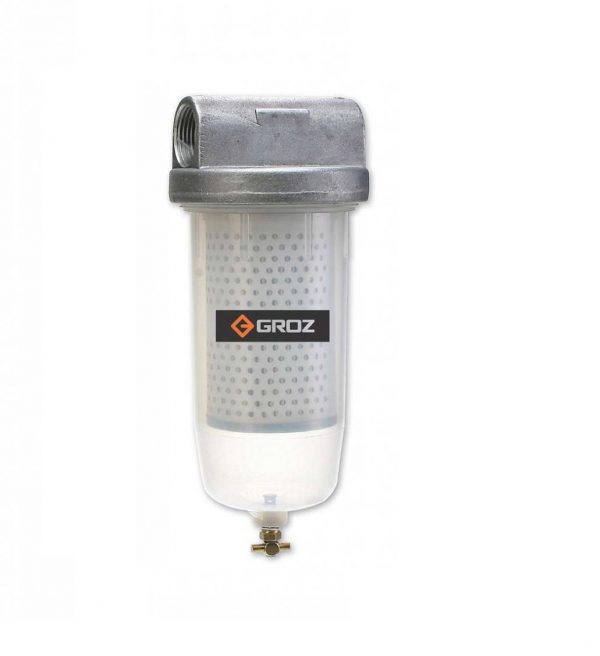 FILTRO DE LINHA COM ELEMENTO DE CELULOSE, COPO POLICARBONATO, 10MICRA 1" GROZ