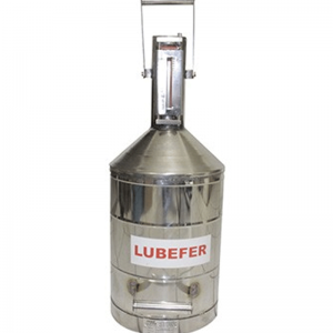 BALDE AFERIDOR DE COMBUSTÍVEL EM INOX PARA BOMBA ABASTECEDORA 20LTS LUBEFER