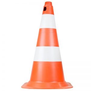 CONE PVC 50CM (AMARELO | PRETO) (LARANJA | BRANCO) PLASTICOR
